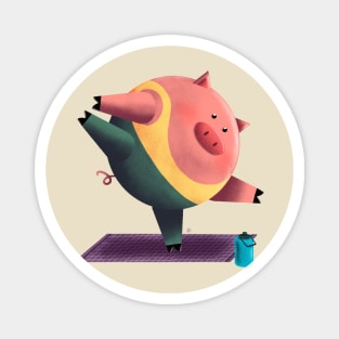 Yoga Pig Magnet